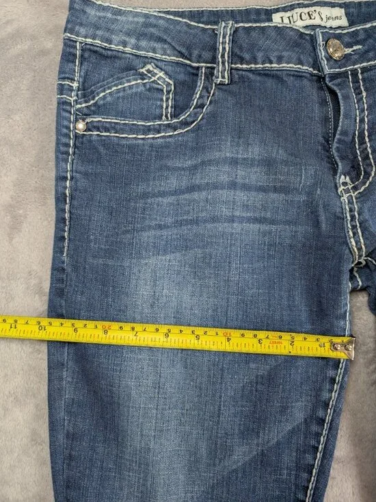 Liuces Jeans Womens Size 16 Slim Fit Laced Rhinestones Low Rise Western Cowgirl - Picture 7 of 10